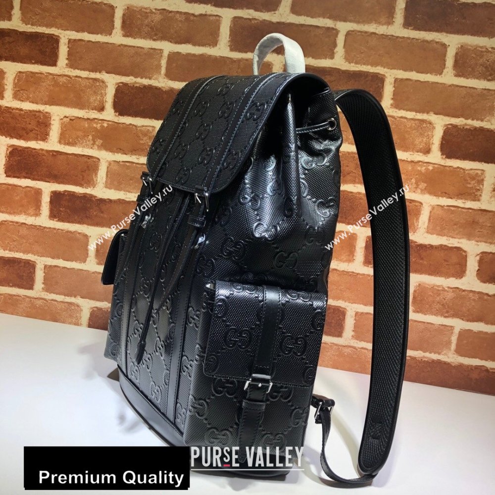 Gucci GG Embossed Backpack Bag 625770 Black 2020 (delihang-20080410)