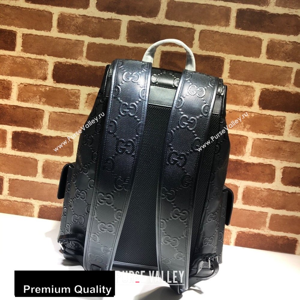 Gucci GG Embossed Backpack Bag 625770 Black 2020 (delihang-20080410)