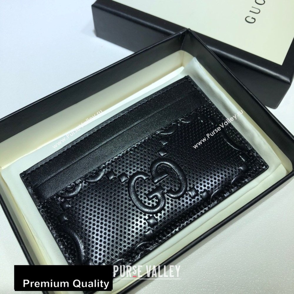 Gucci GG Embossed Card Case 625564 Black 2020 (delihang-20080418)