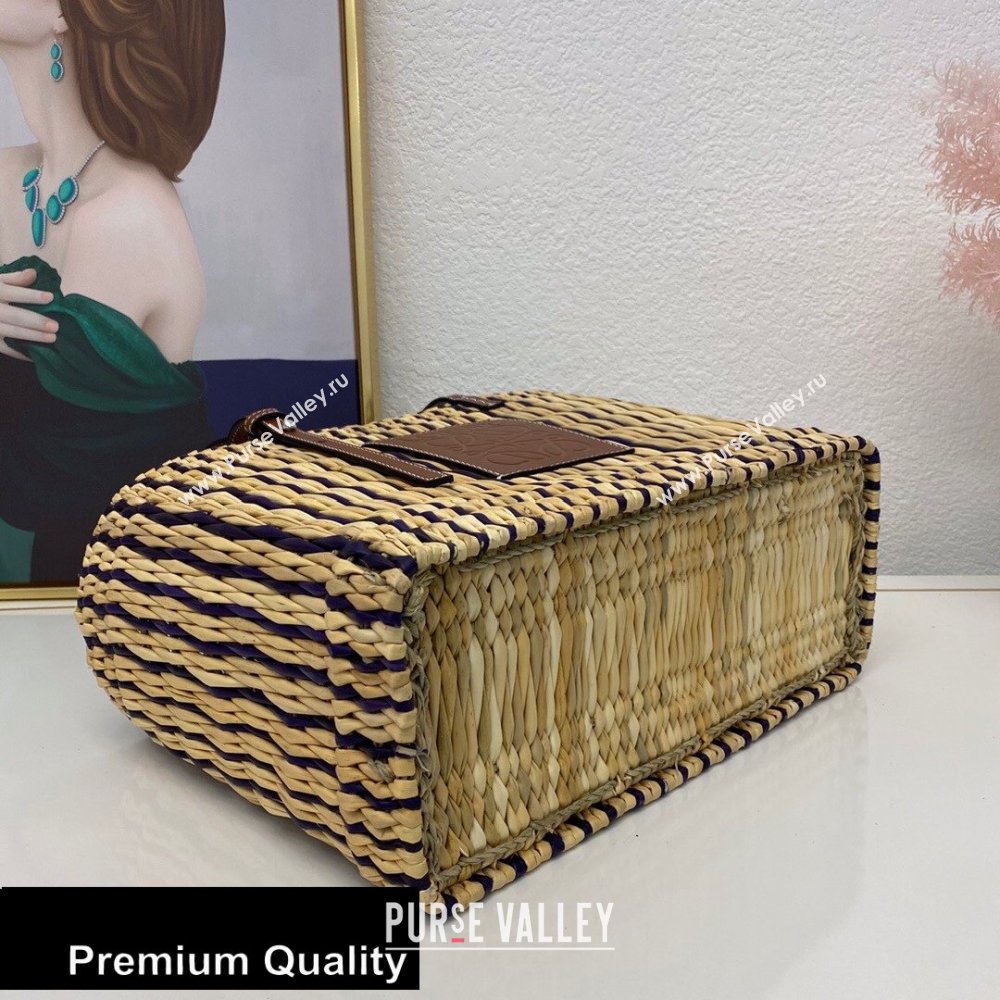 Loewe Medium Square Basket bag in reed and calfskin (nana-20080519)
