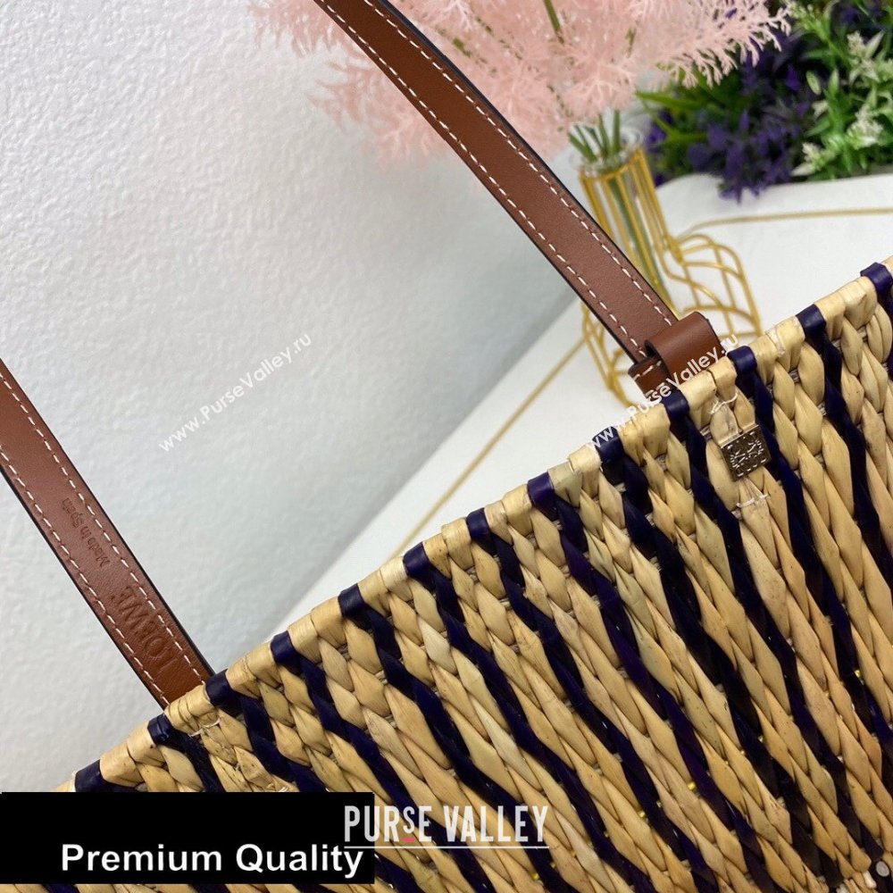 Loewe Medium Square Basket bag in reed and calfskin (nana-20080519)