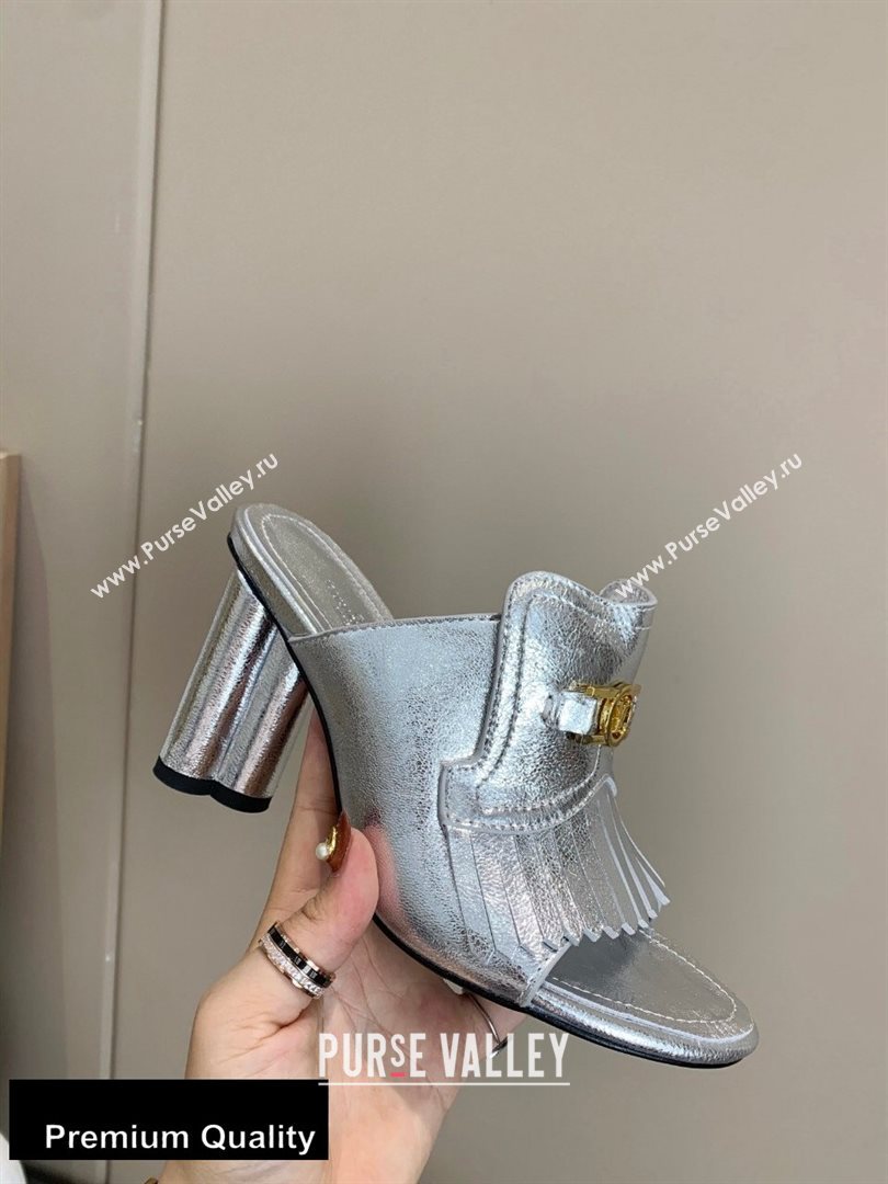 Louis Vuitton Heel 10cm Dauphine Indiana Mules Silver 2020 (modeng-20081322)