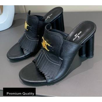 Louis Vuitton Heel 10cm Dauphine Indiana Mules Black 2020 (modeng-20081314)