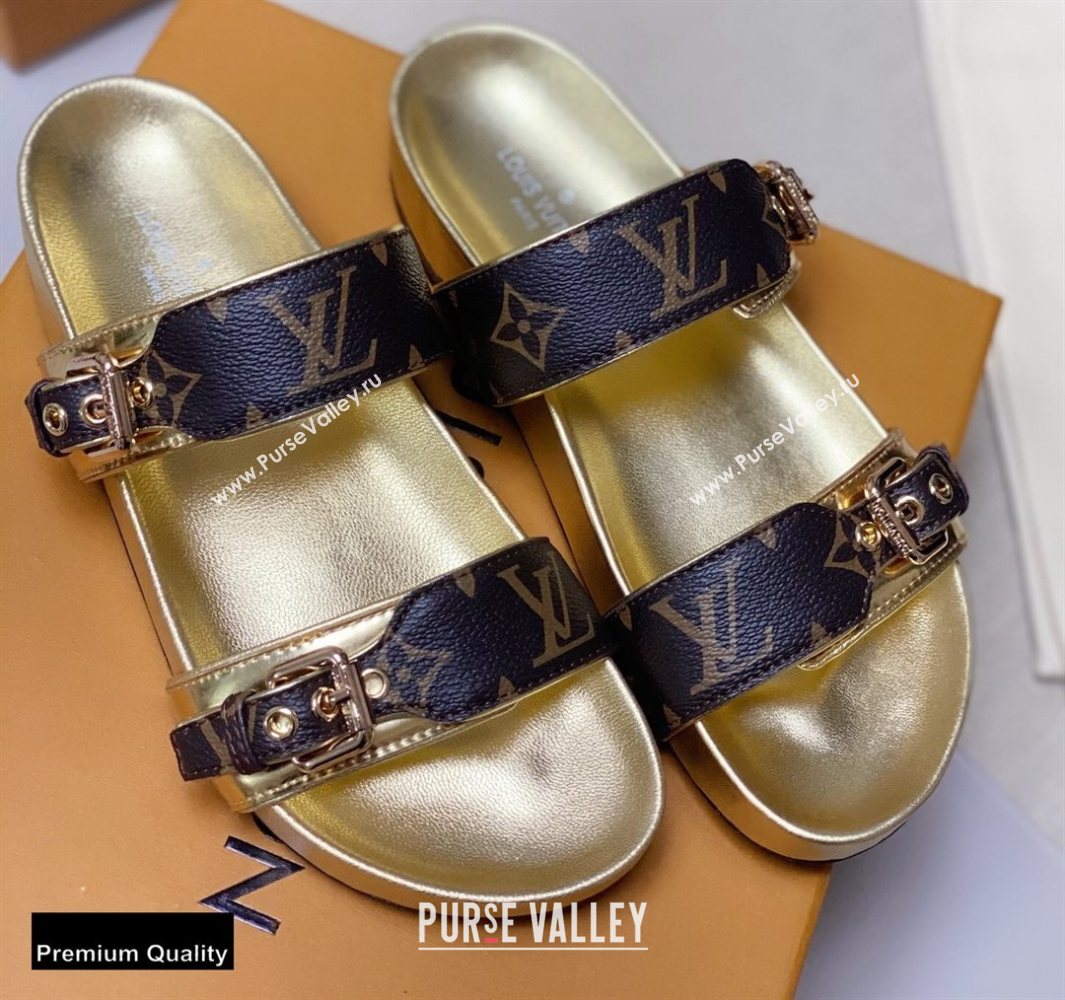 Louis Vuitton Bom Dia Flat Mules Monogram Canvas/Gold 2020 (siya-20082028)