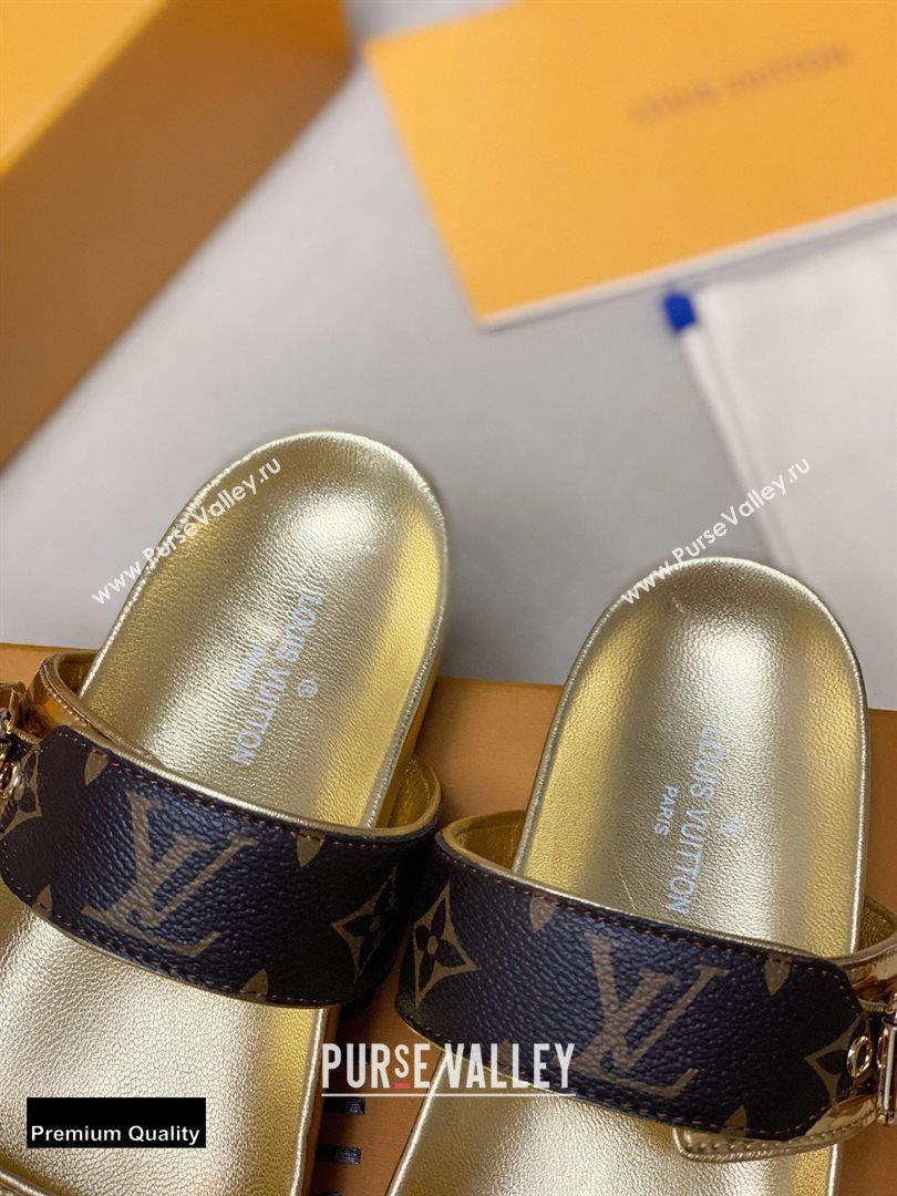 Louis Vuitton Bom Dia Flat Mules Monogram Canvas/Gold 2020 (siya-20082028)