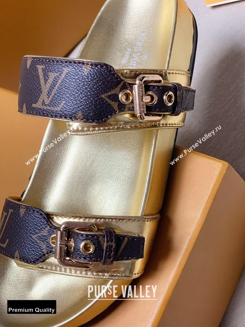 Louis Vuitton Bom Dia Flat Mules Monogram Canvas/Gold 2020 (siya-20082028)