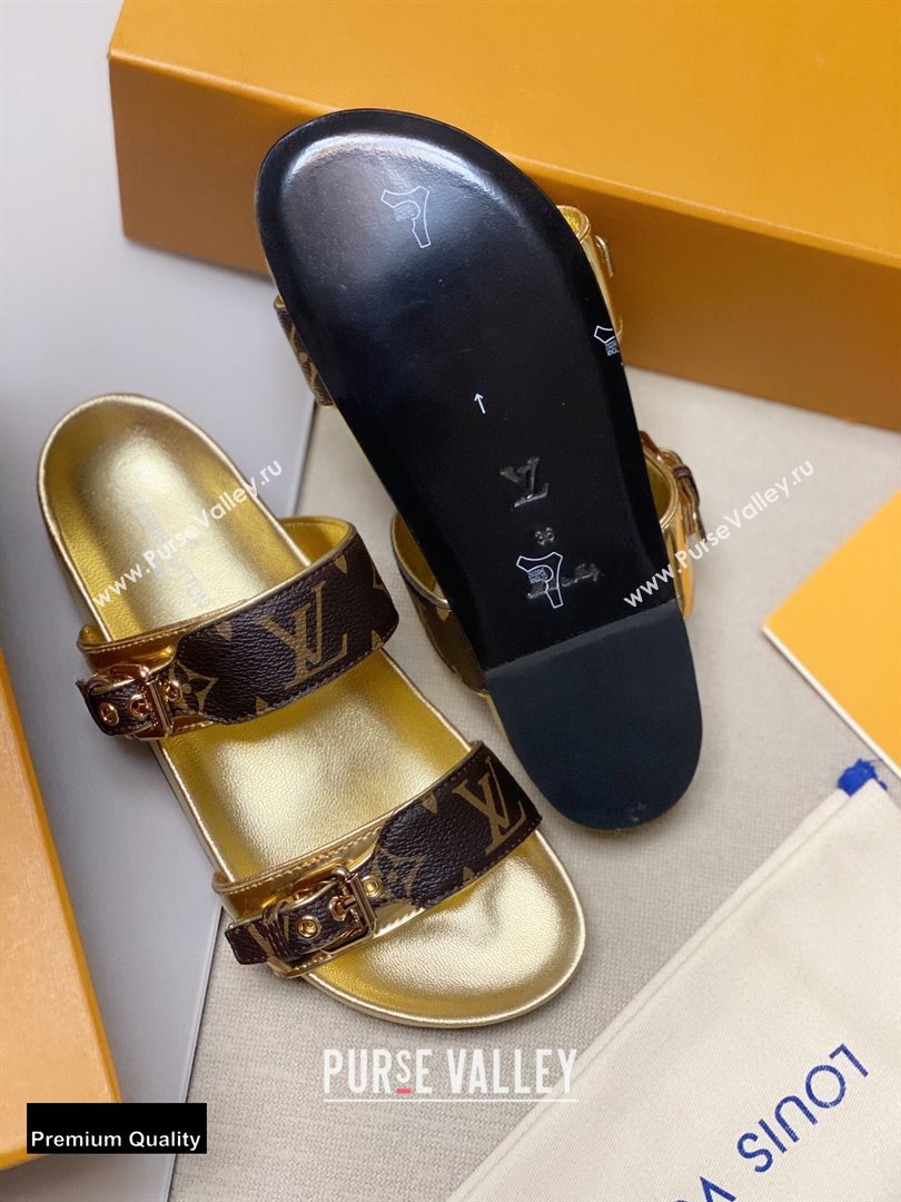 Louis Vuitton Bom Dia Flat Mules Monogram Canvas/Gold 2020 (siya-20082028)