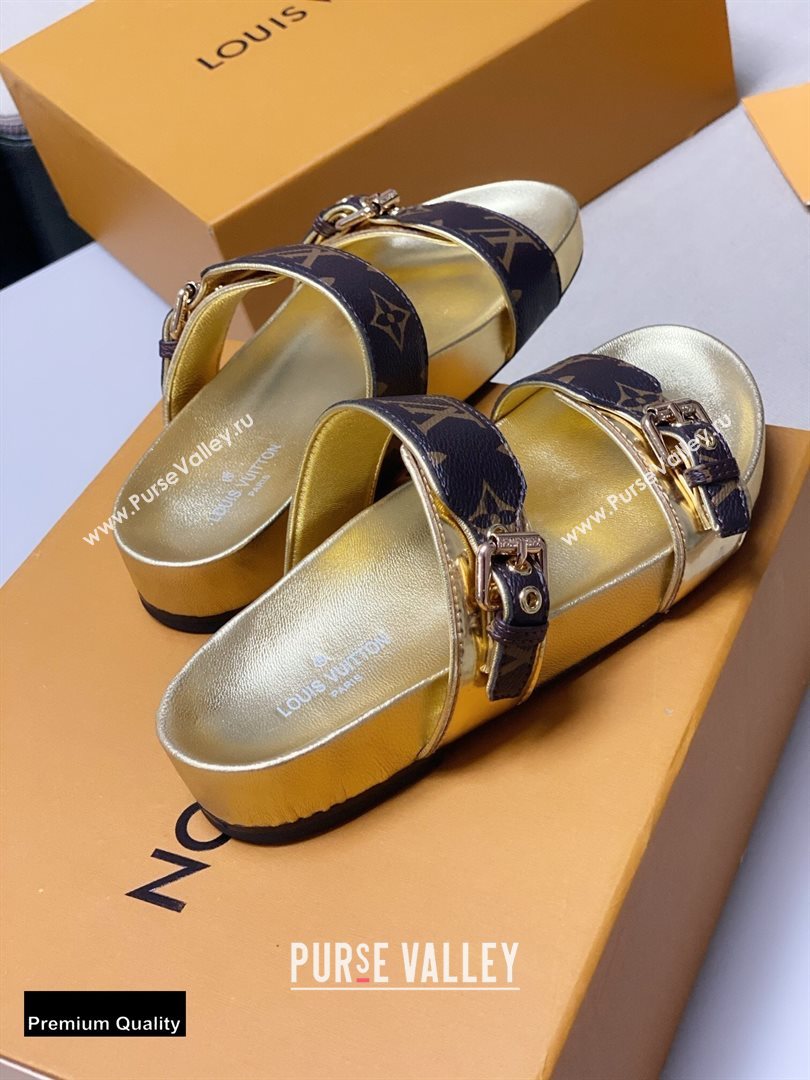 Louis Vuitton Bom Dia Flat Mules Monogram Canvas/Gold 2020 (siya-20082028)