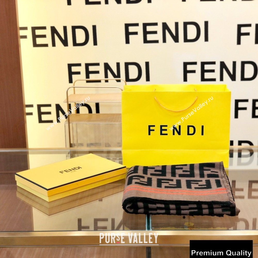 Fendi FF Print Cape Poncho Brown (wtz-20081918)