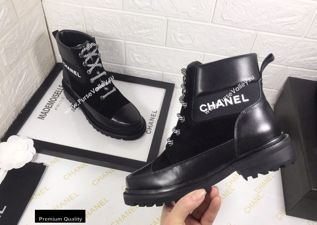 Chanel Logo Lace-Ups Ankle Boots CH10 2020 (modeng-20082210)