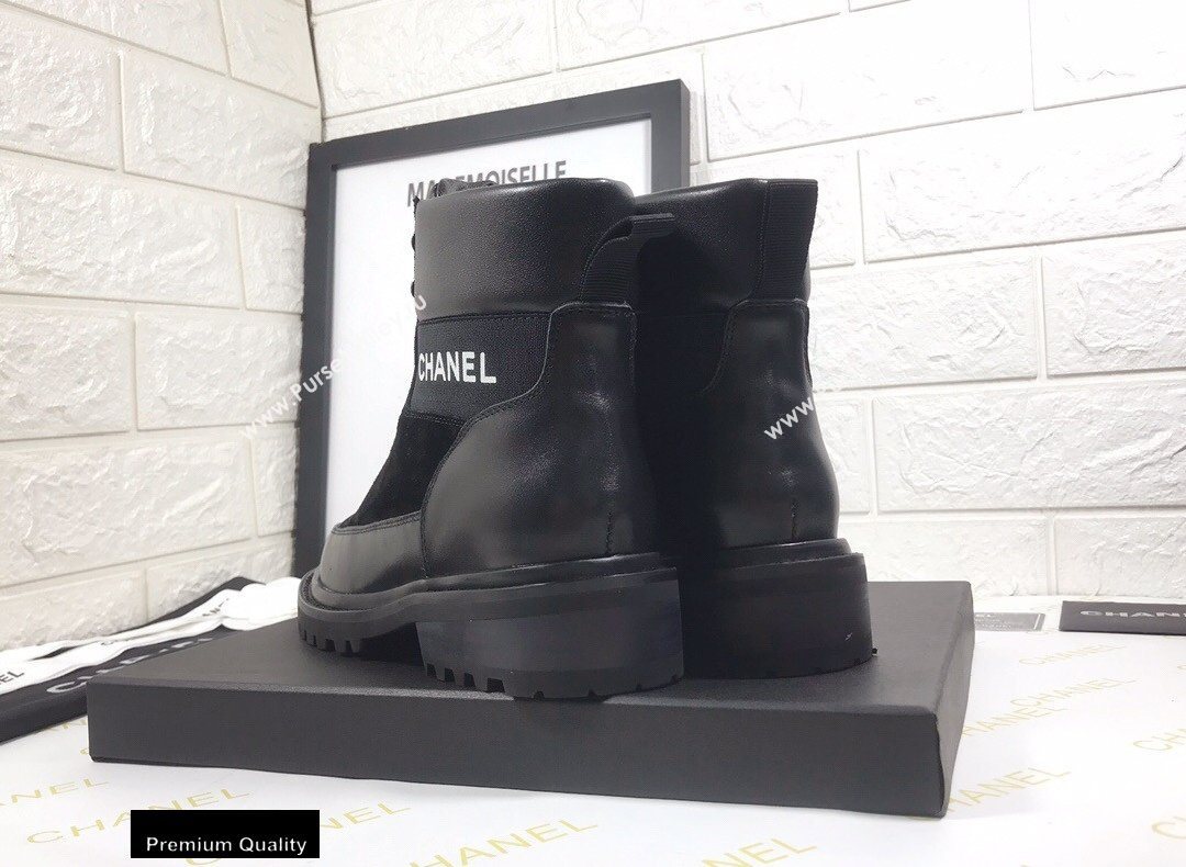 Chanel Logo Lace-Ups Ankle Boots CH10 2020 (modeng-20082210)