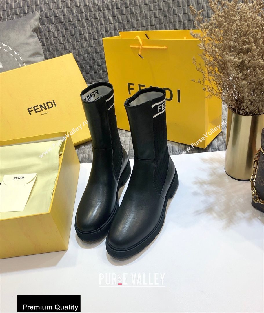 Fendi Leather Biker Ankle Boots Black 2020 (jincheng-20082110)