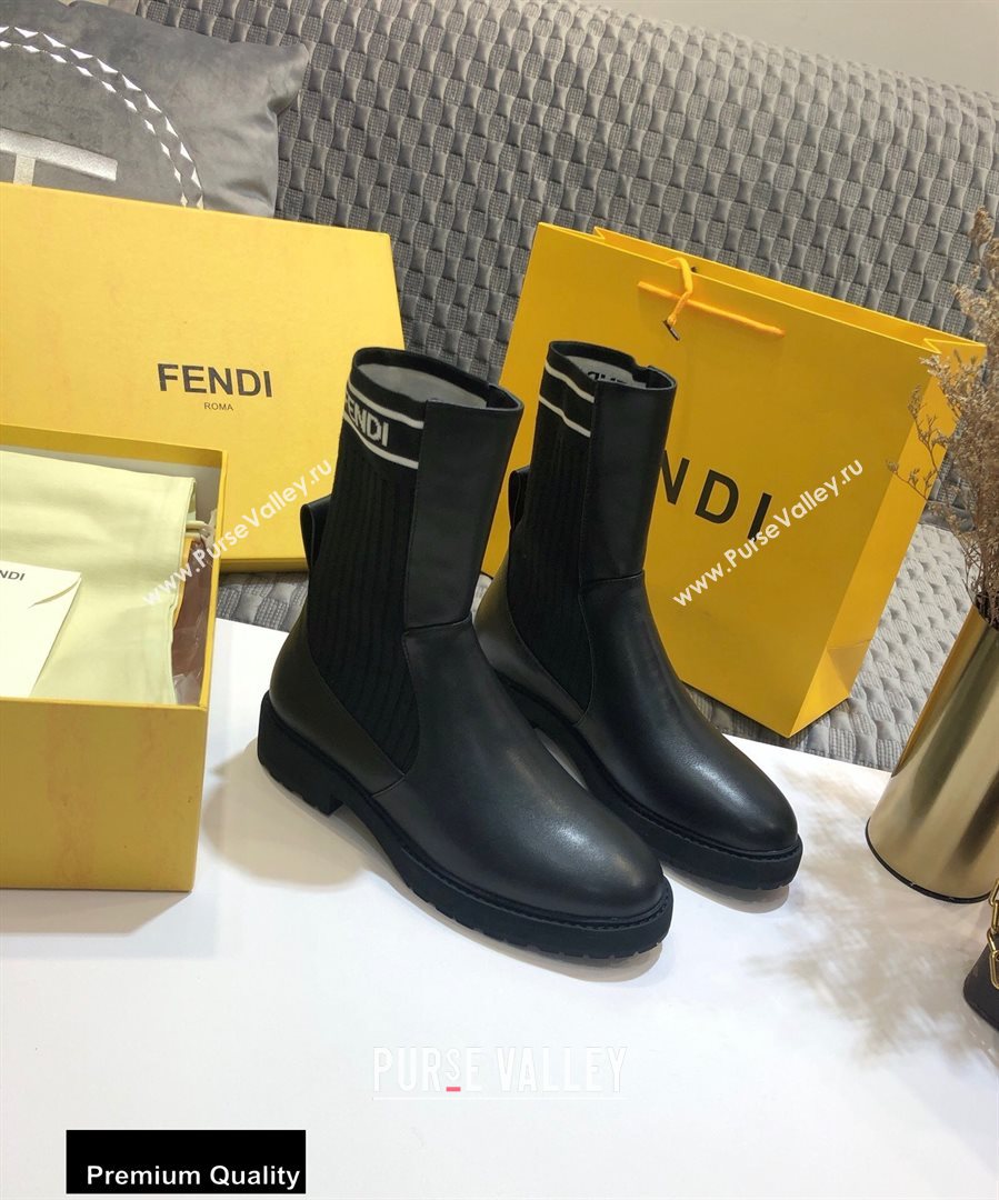 Fendi Leather Biker Ankle Boots Black 2020 (jincheng-20082110)