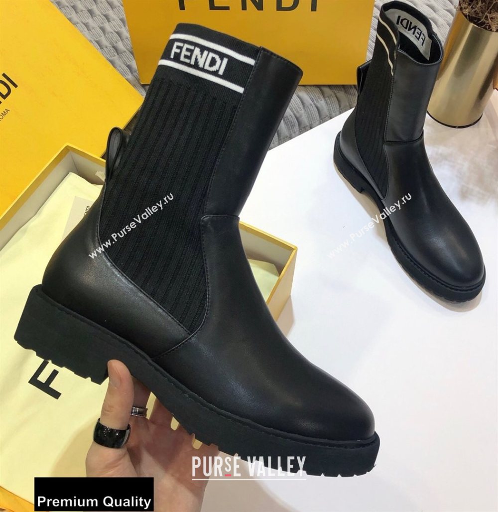 Fendi Leather Biker Ankle Boots Black 2020 (jincheng-20082110)