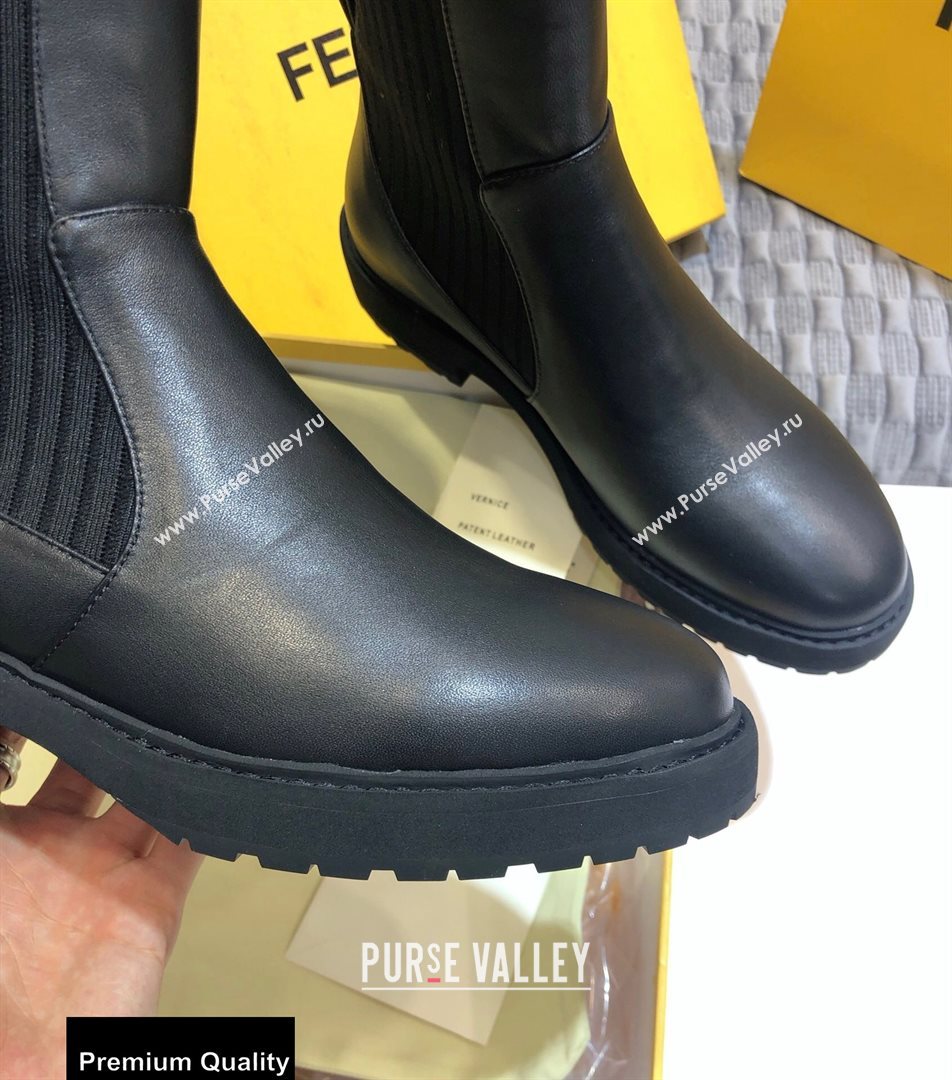 Fendi Leather Biker Ankle Boots Black 2020 (jincheng-20082110)