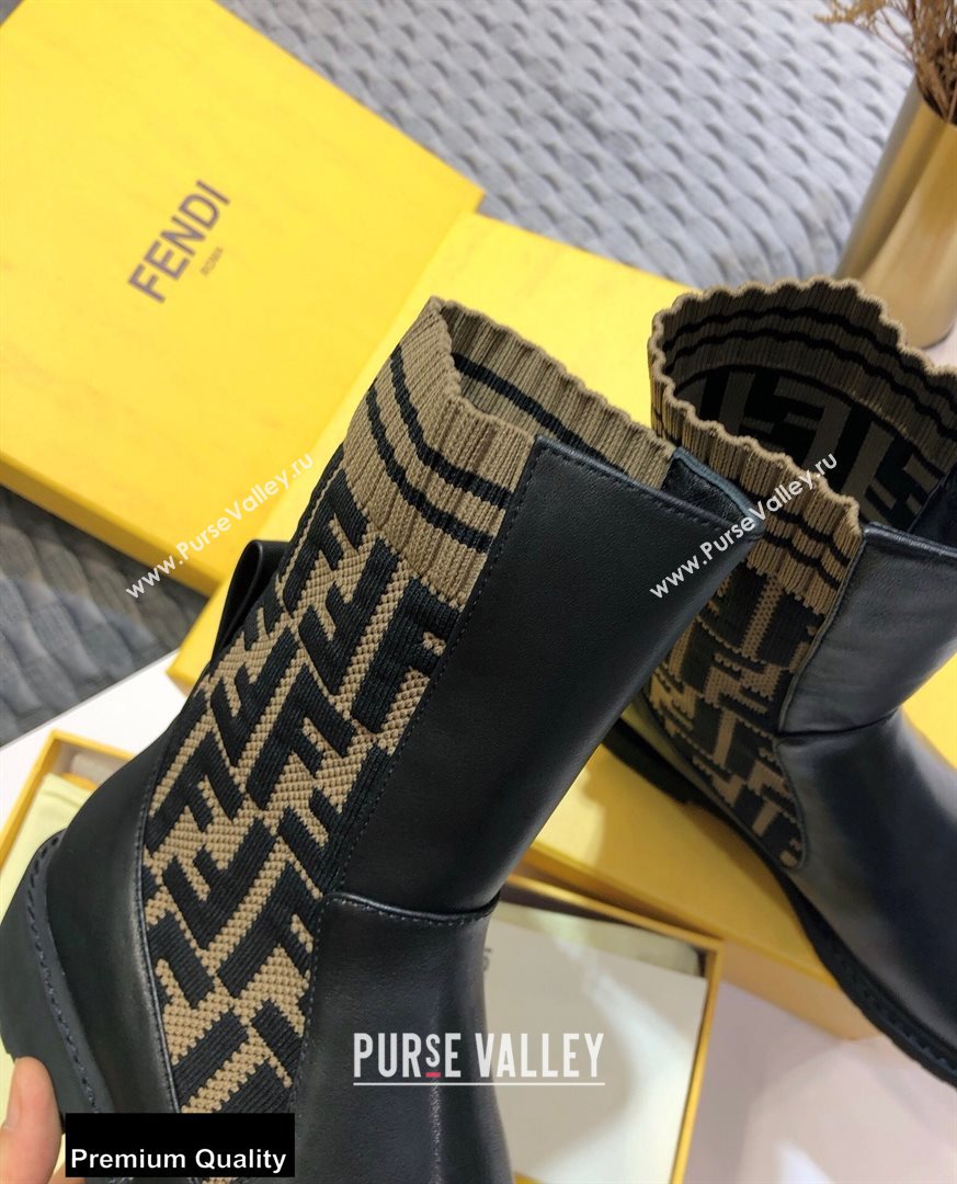 Fendi Leather Biker Ankle Boots Black/FF Logo 2020 (jincheng-20082111)