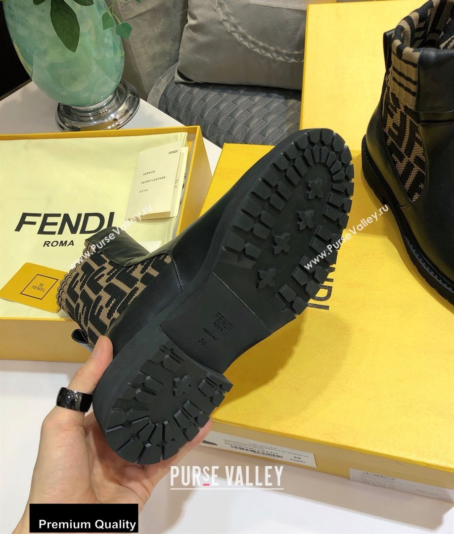 Fendi Leather Biker Ankle Boots Black/FF Logo 2020 (jincheng-20082111)