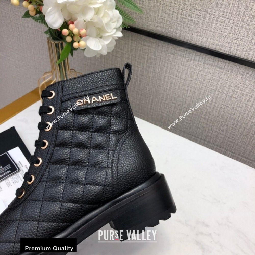 Chanel Logo Lace-Ups Ankle Boots CH01 2020 (modeng-20082201)