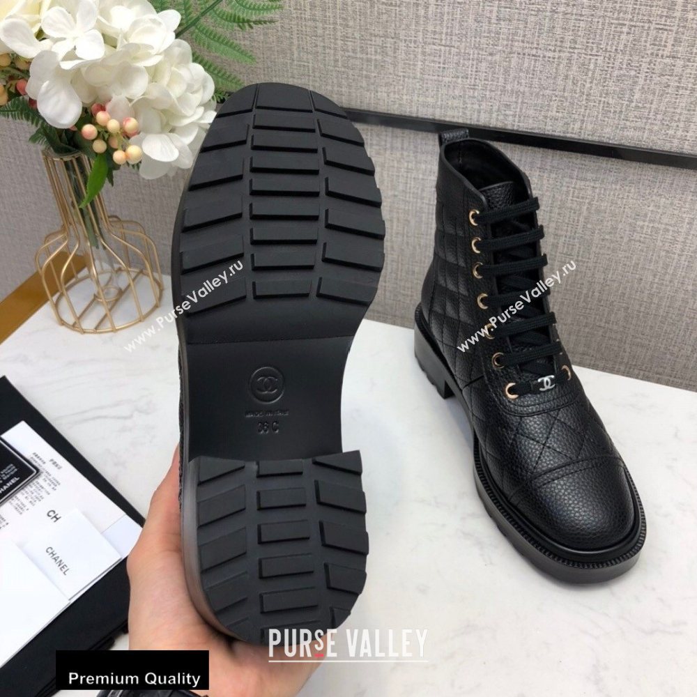 Chanel Logo Lace-Ups Ankle Boots CH01 2020 (modeng-20082201)