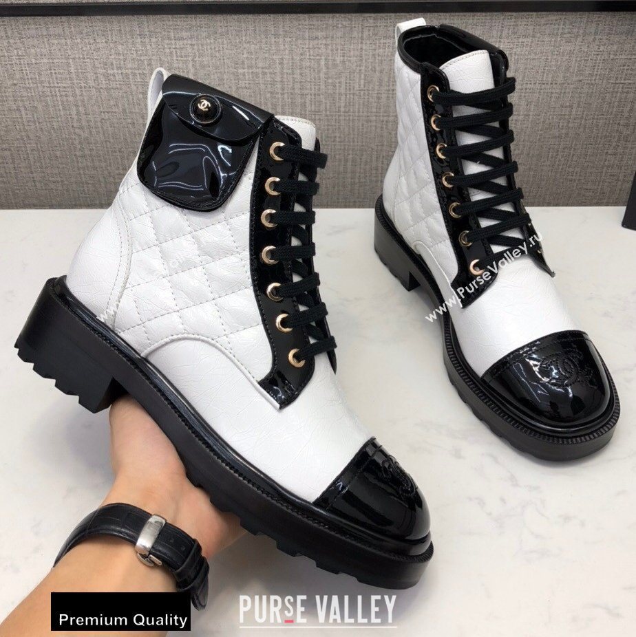 Chanel Logo Lace-Ups Ankle Boots CH02 2020 (modeng-20082202)