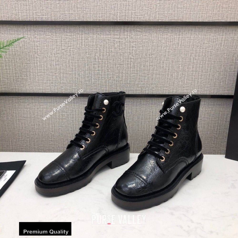 Chanel Logo Lace-Ups Ankle Boots CH04 2020 (modeng-20082204)