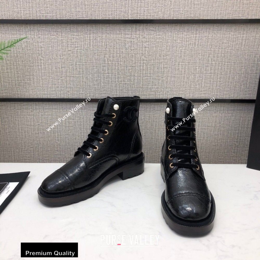 Chanel Logo Lace-Ups Ankle Boots CH04 2020 (modeng-20082204)