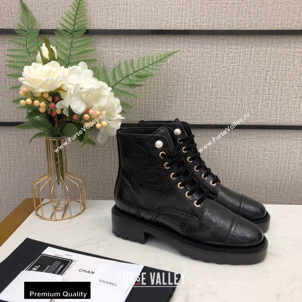 Chanel Logo Lace-Ups Ankle Boots CH04 2020 (modeng-20082204)