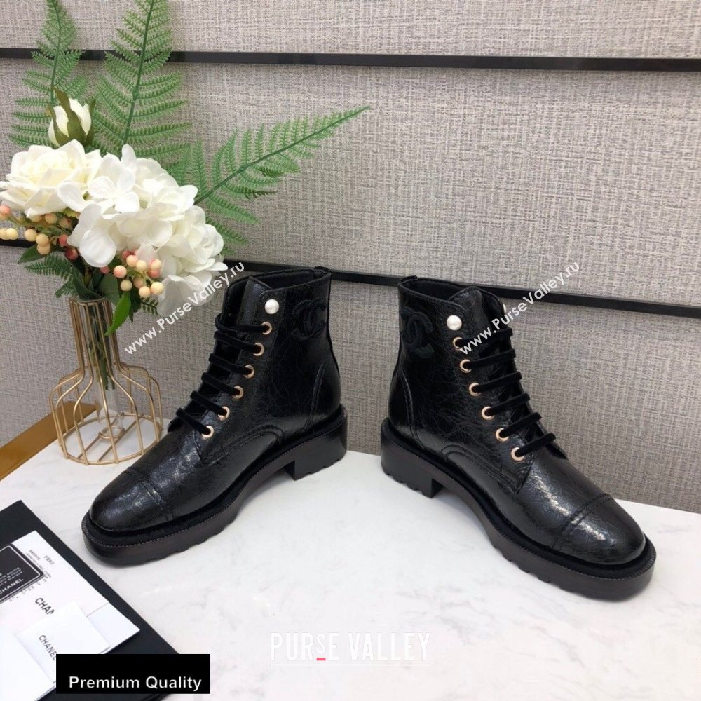 Chanel Logo Lace-Ups Ankle Boots CH04 2020 (modeng-20082204)