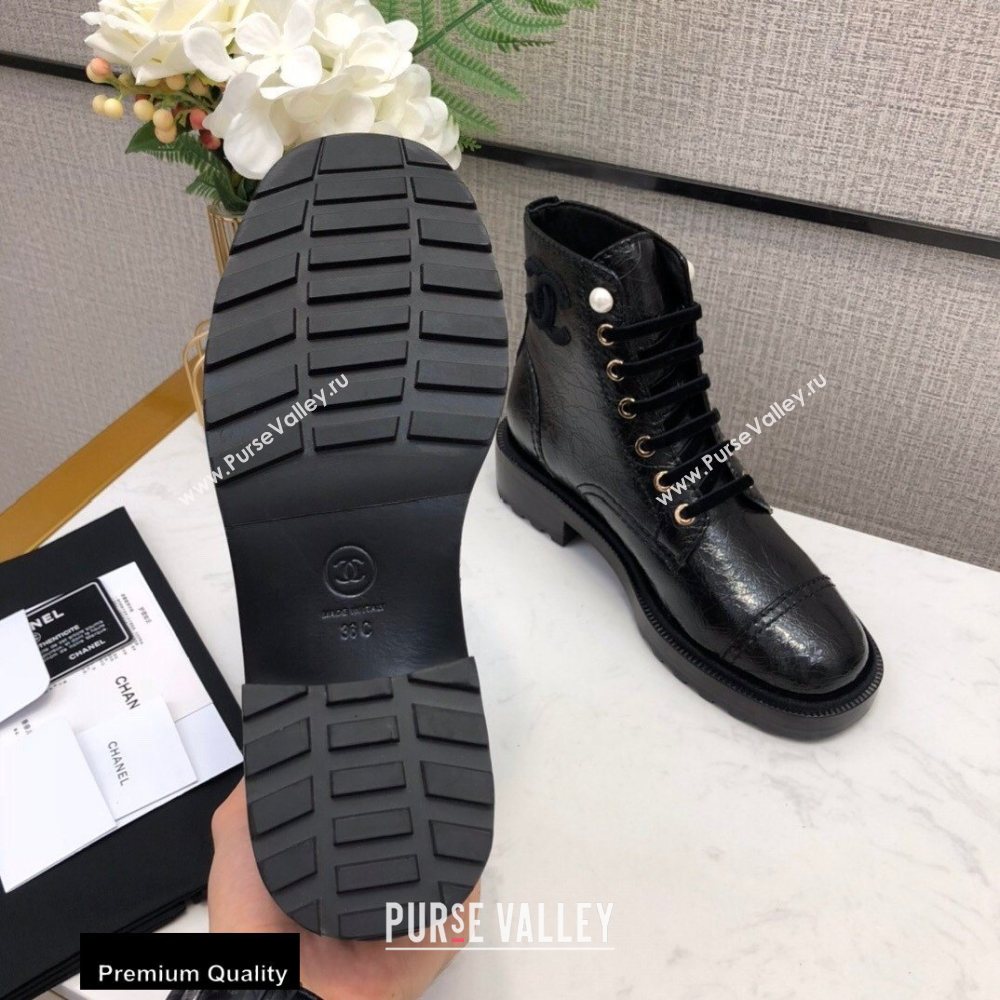 Chanel Logo Lace-Ups Ankle Boots CH04 2020 (modeng-20082204)