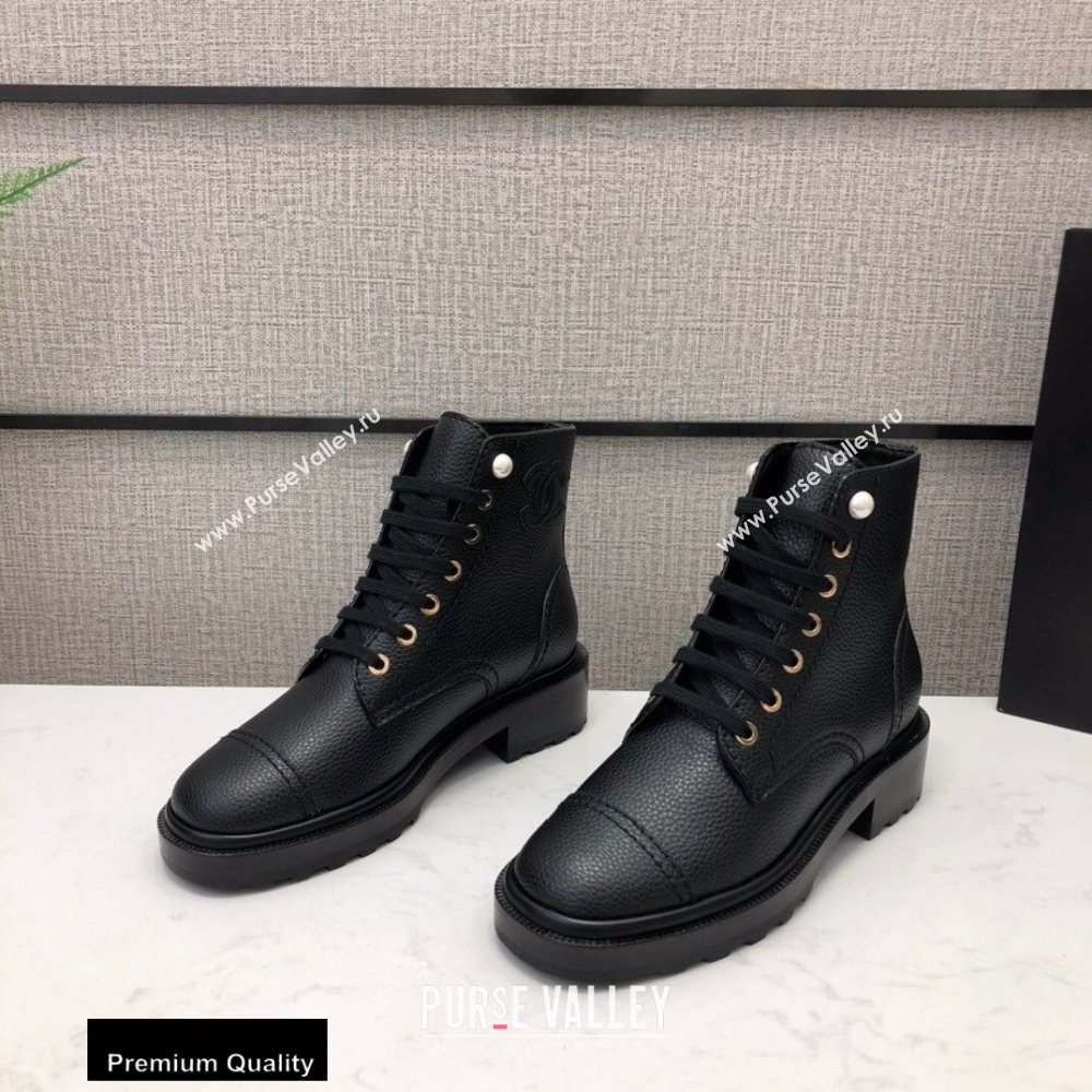 Chanel Logo Lace-Ups Ankle Boots CH05 2020 (modeng-20082205)