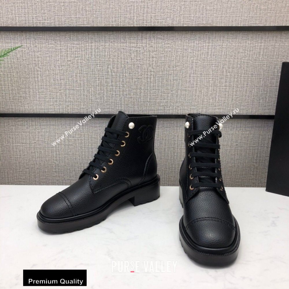 Chanel Logo Lace-Ups Ankle Boots CH05 2020 (modeng-20082205)