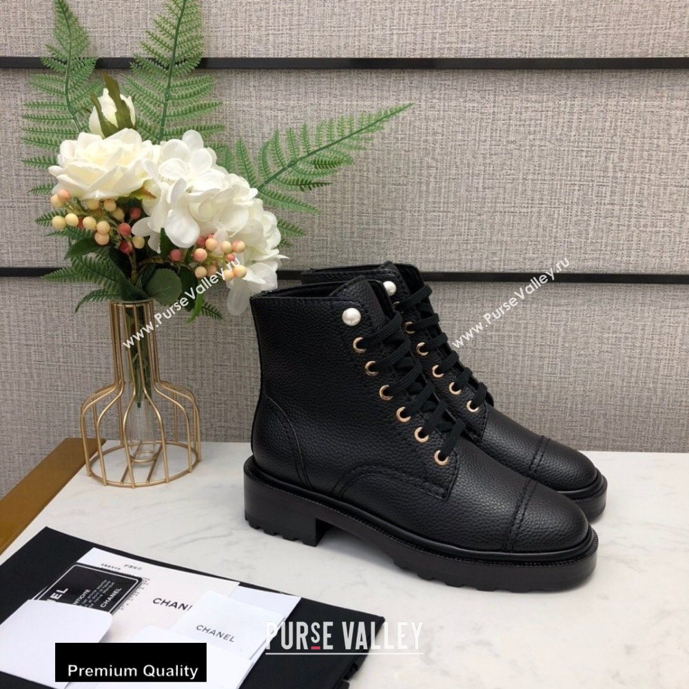 Chanel Logo Lace-Ups Ankle Boots CH05 2020 (modeng-20082205)