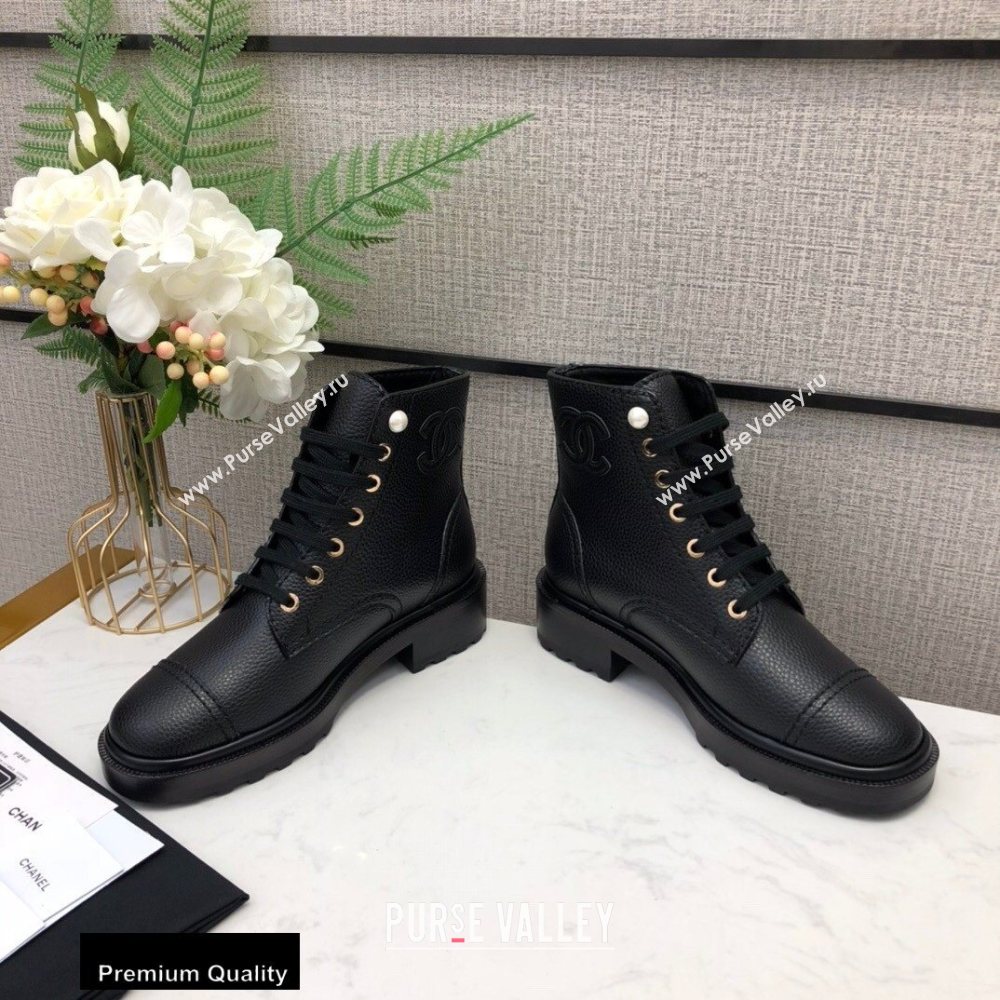Chanel Logo Lace-Ups Ankle Boots CH05 2020 (modeng-20082205)