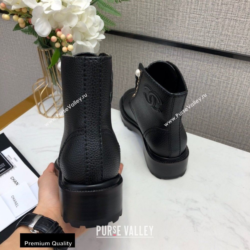 Chanel Logo Lace-Ups Ankle Boots CH05 2020 (modeng-20082205)