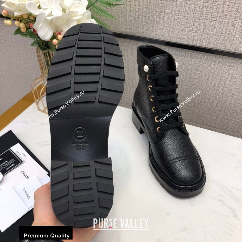 Chanel Logo Lace-Ups Ankle Boots CH05 2020 (modeng-20082205)