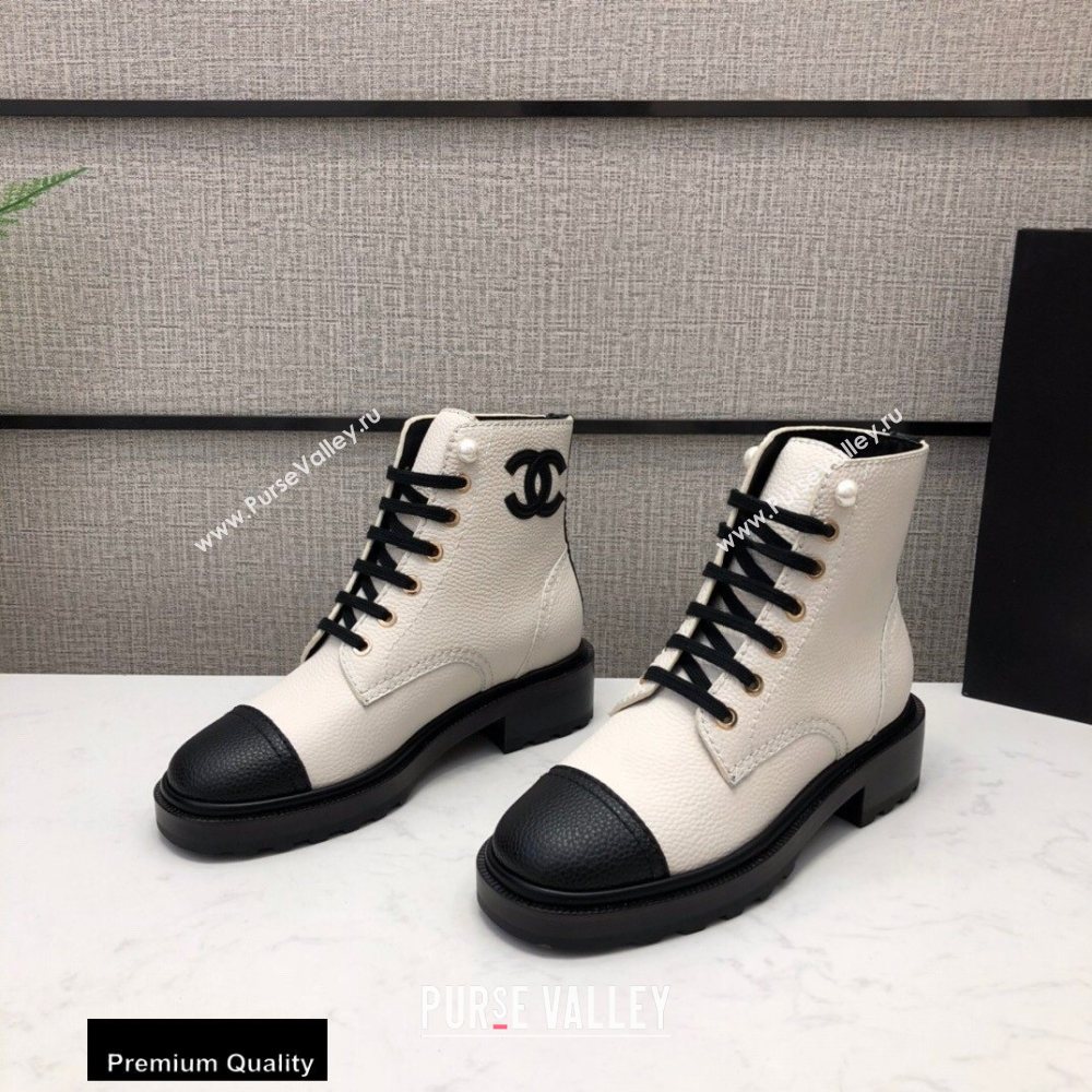Chanel Logo Lace-Ups Ankle Boots CH06 2020 (modeng-20082206)