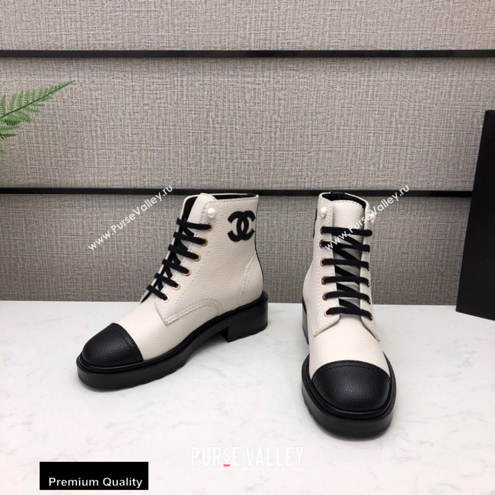 Chanel Logo Lace-Ups Ankle Boots CH06 2020 (modeng-20082206)