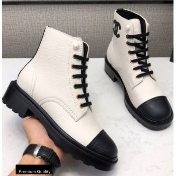 Chanel Logo Lace-Ups Ankle Boots CH06 2020 (modeng-20082206)