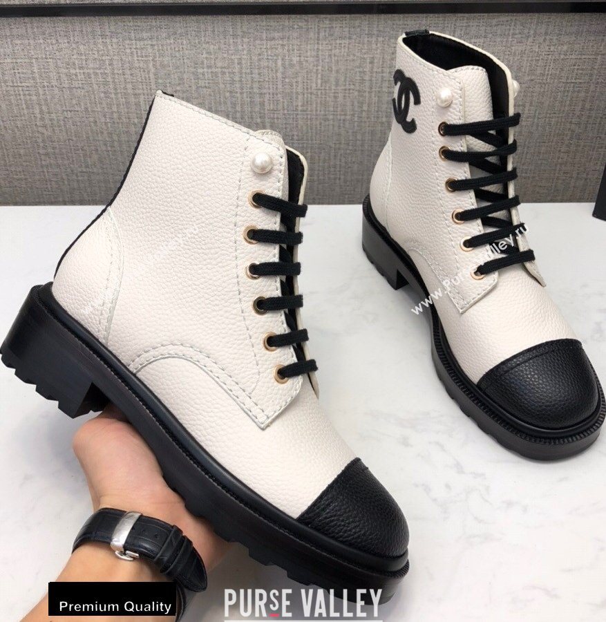 Chanel Logo Lace-Ups Ankle Boots CH06 2020 (modeng-20082206)