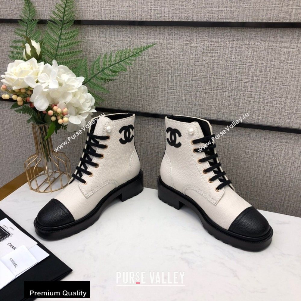 Chanel Logo Lace-Ups Ankle Boots CH06 2020 (modeng-20082206)