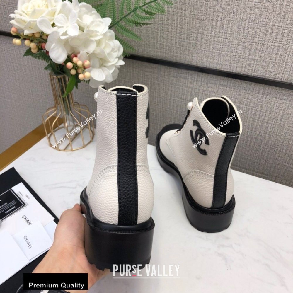 Chanel Logo Lace-Ups Ankle Boots CH06 2020 (modeng-20082206)