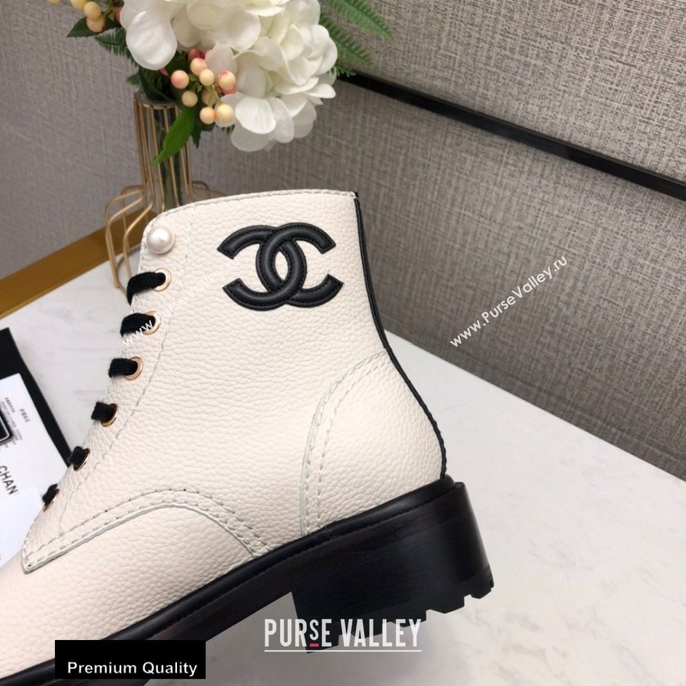 Chanel Logo Lace-Ups Ankle Boots CH06 2020 (modeng-20082206)