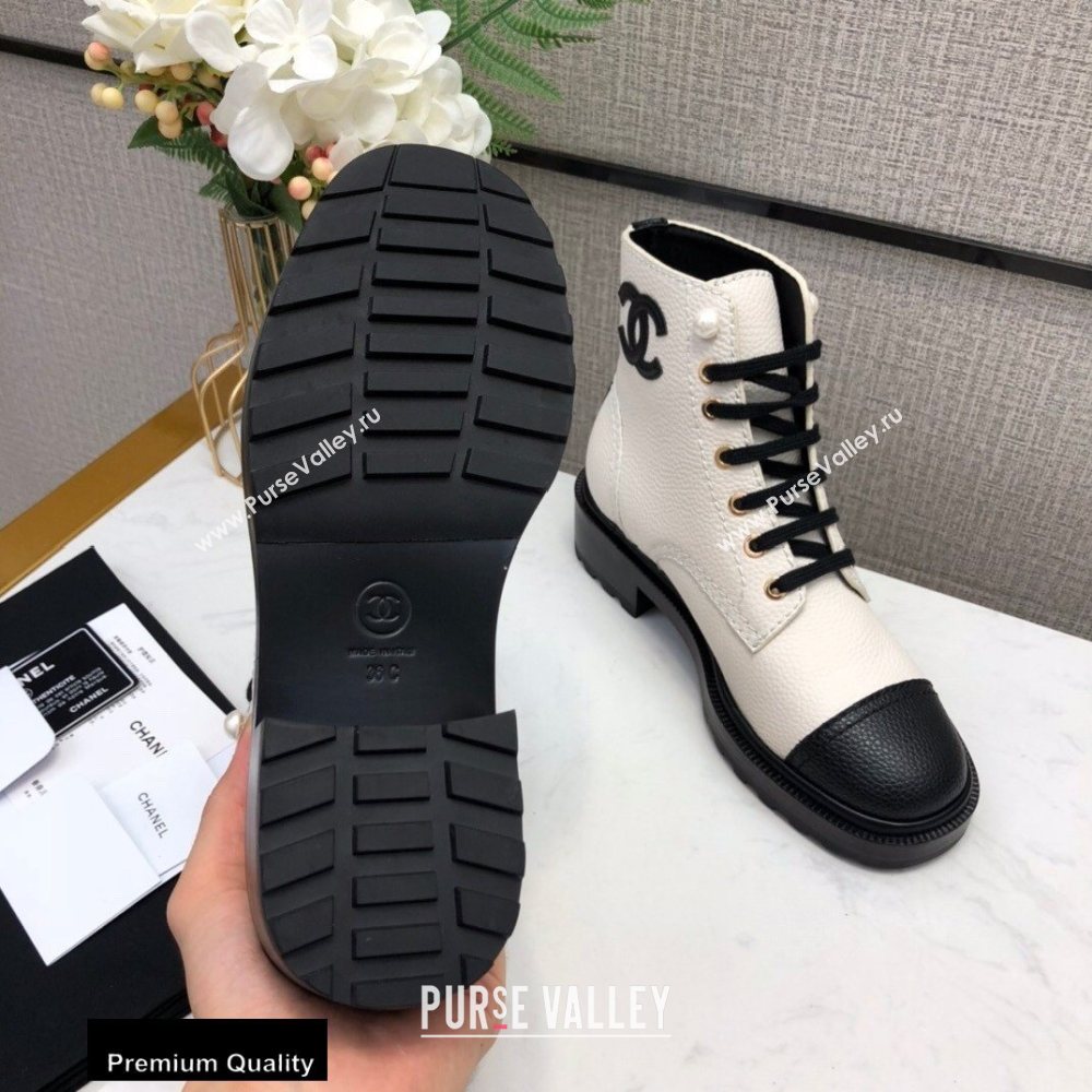 Chanel Logo Lace-Ups Ankle Boots CH06 2020 (modeng-20082206)
