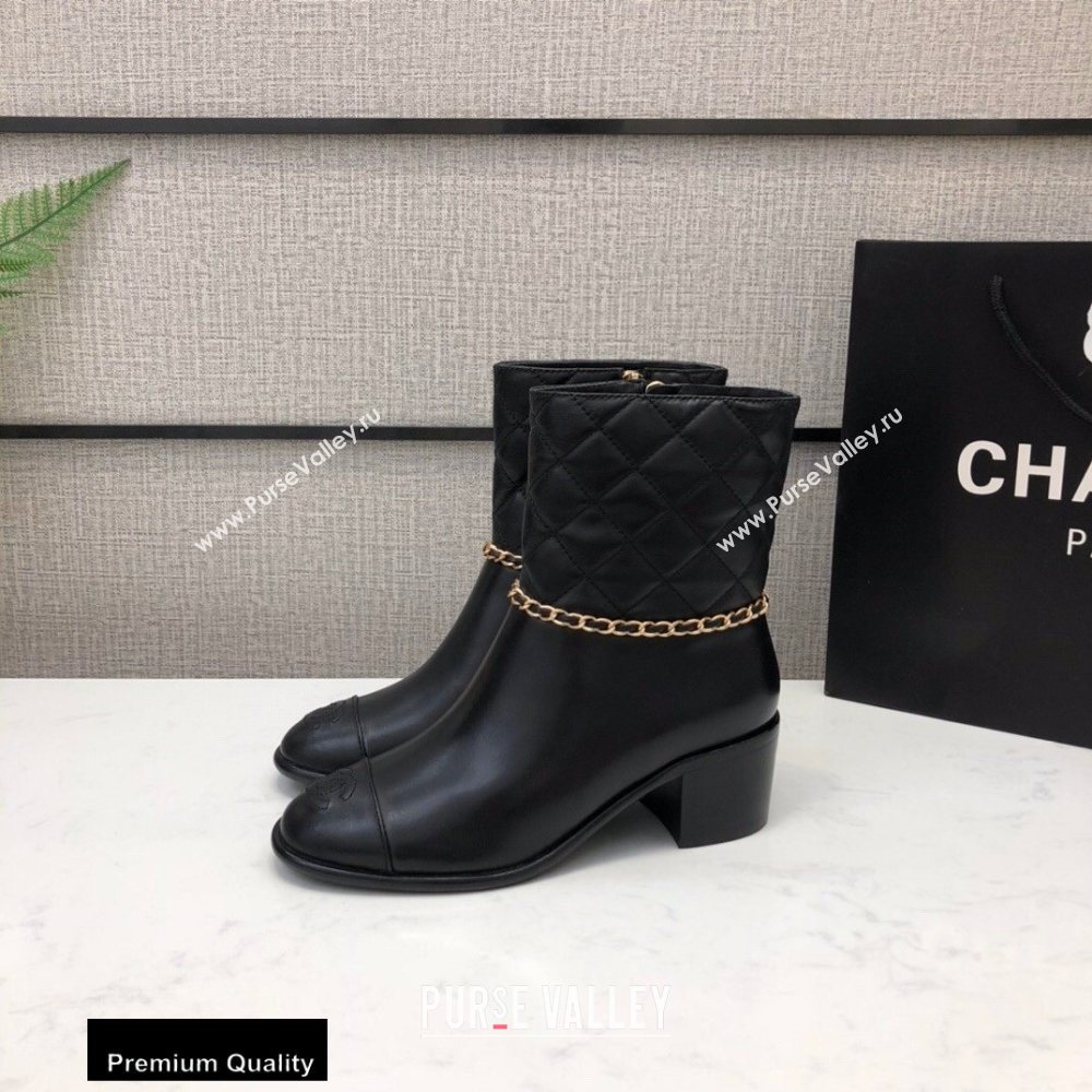 Chanel Heel 5.5cm Logo Leather Ankle Boots CH04 2020 (modeng-20082215)