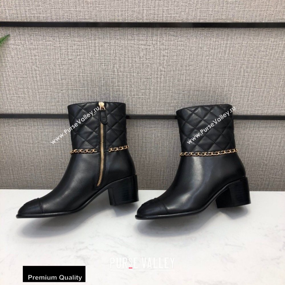 Chanel Heel 5.5cm Logo Leather Ankle Boots CH04 2020 (modeng-20082215)