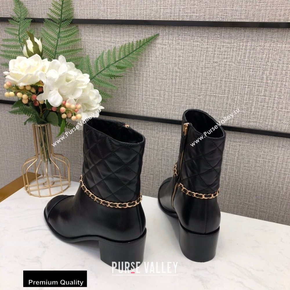 Chanel Heel 5.5cm Logo Leather Ankle Boots CH04 2020 (modeng-20082215)