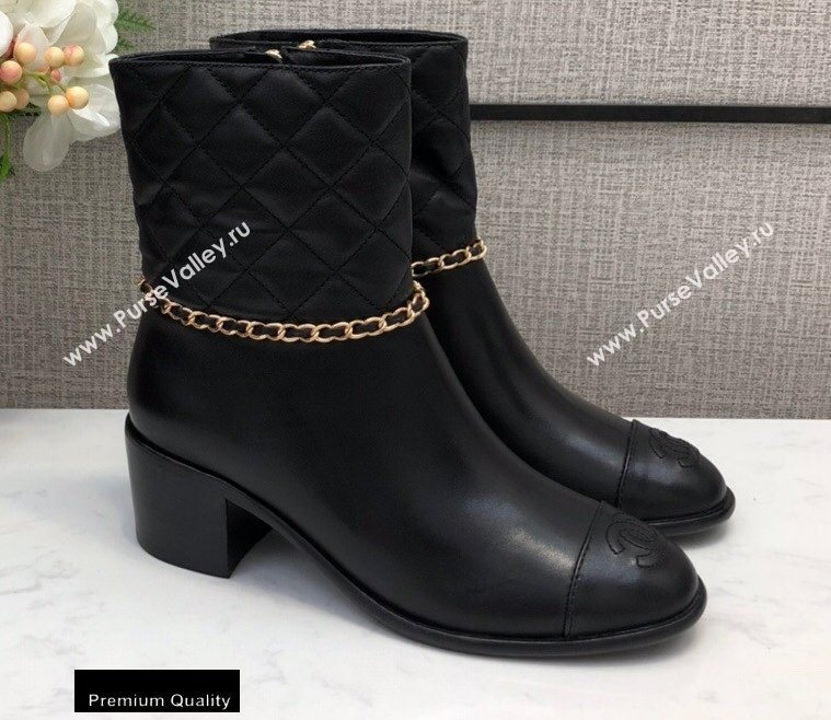 Chanel Heel 5.5cm Logo Leather Ankle Boots CH04 2020 (modeng-20082215)