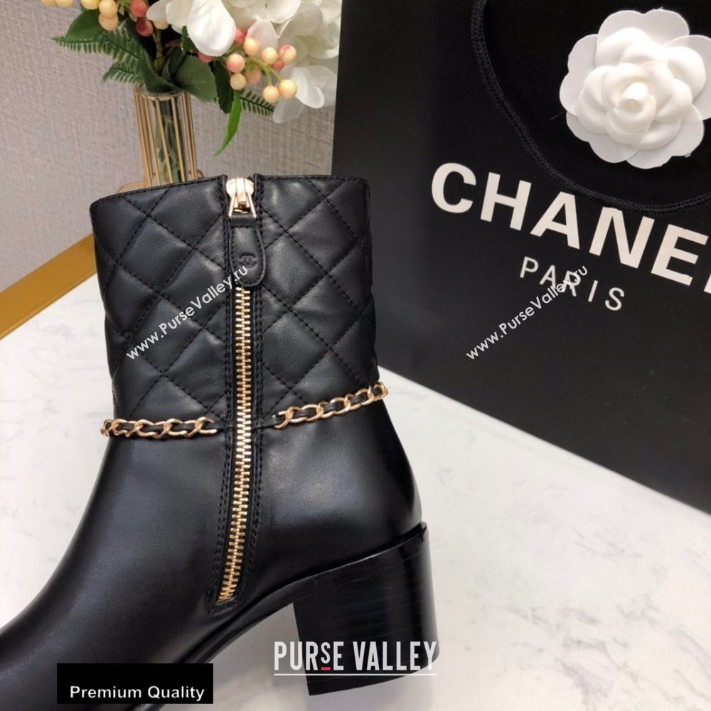 Chanel Heel 5.5cm Logo Leather Ankle Boots CH04 2020 (modeng-20082215)