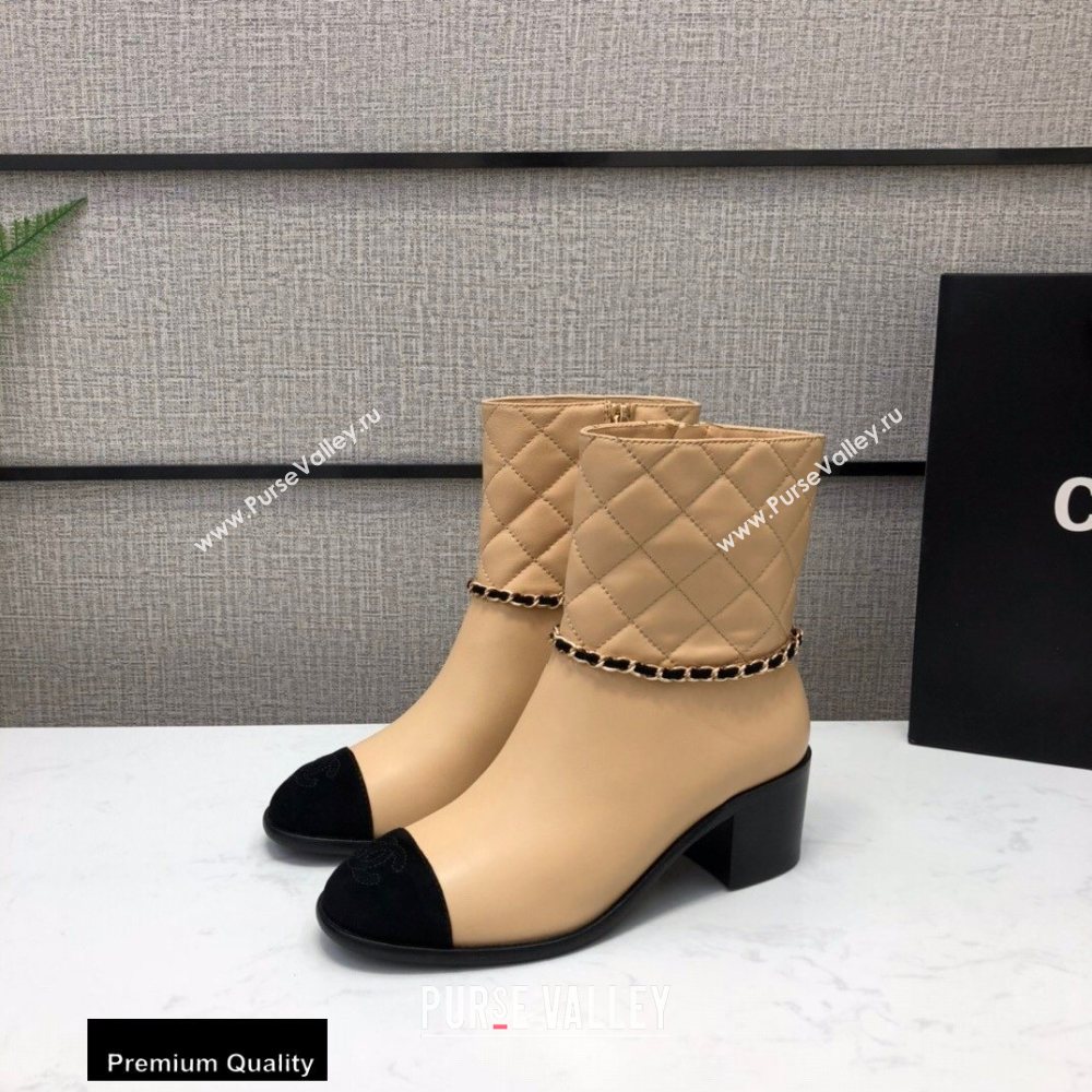 Chanel Heel 5.5cm Logo Leather Ankle Boots CH05 2020 (modeng-20082216)