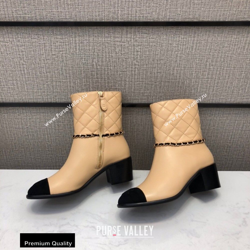 Chanel Heel 5.5cm Logo Leather Ankle Boots CH05 2020 (modeng-20082216)